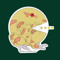 Albino Pac-Man Frog Waterproof Sticker, Hand-Drawn Digital Art