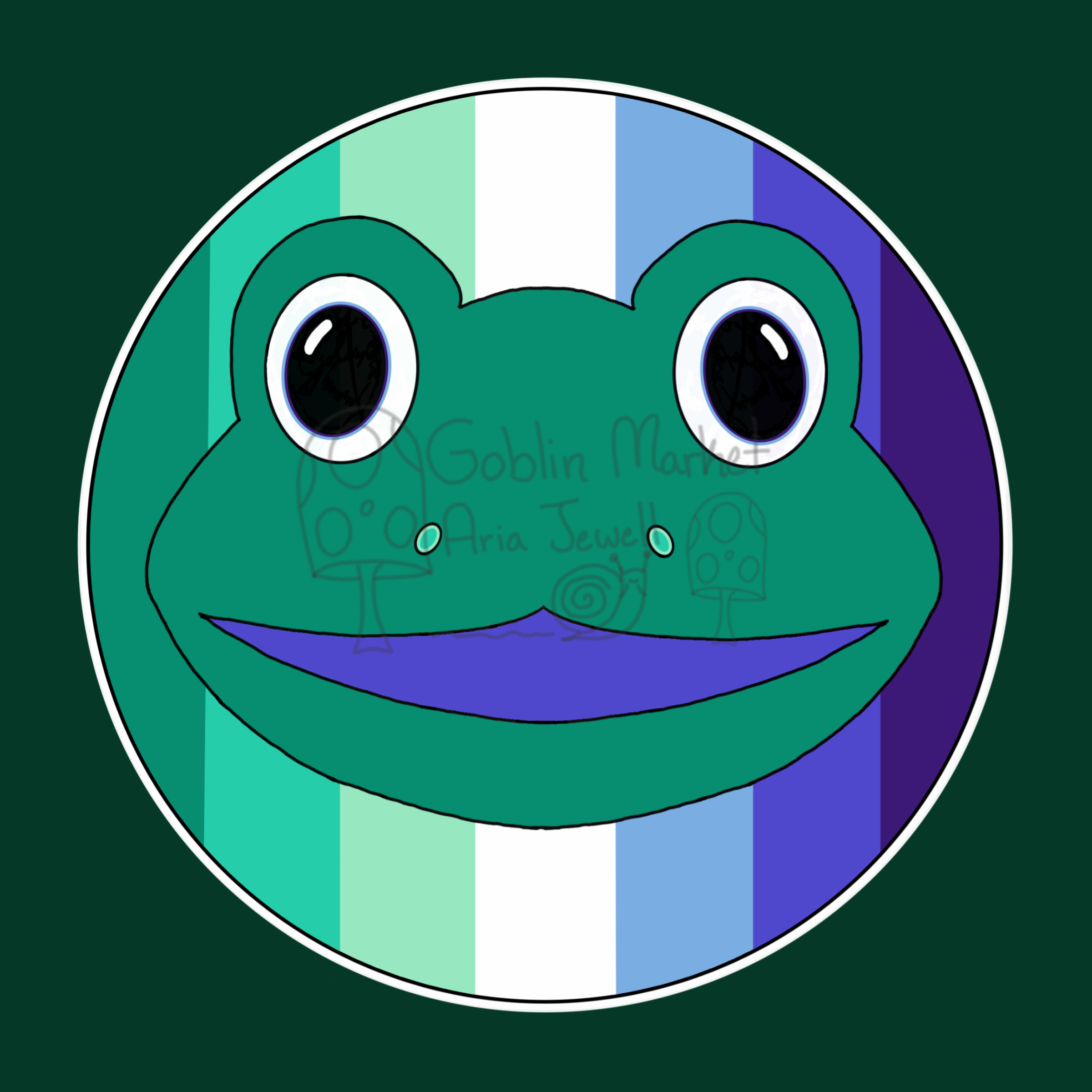 Gay Men Pride Frog Waterproof Sticker, Hand-Drawn Digital Art