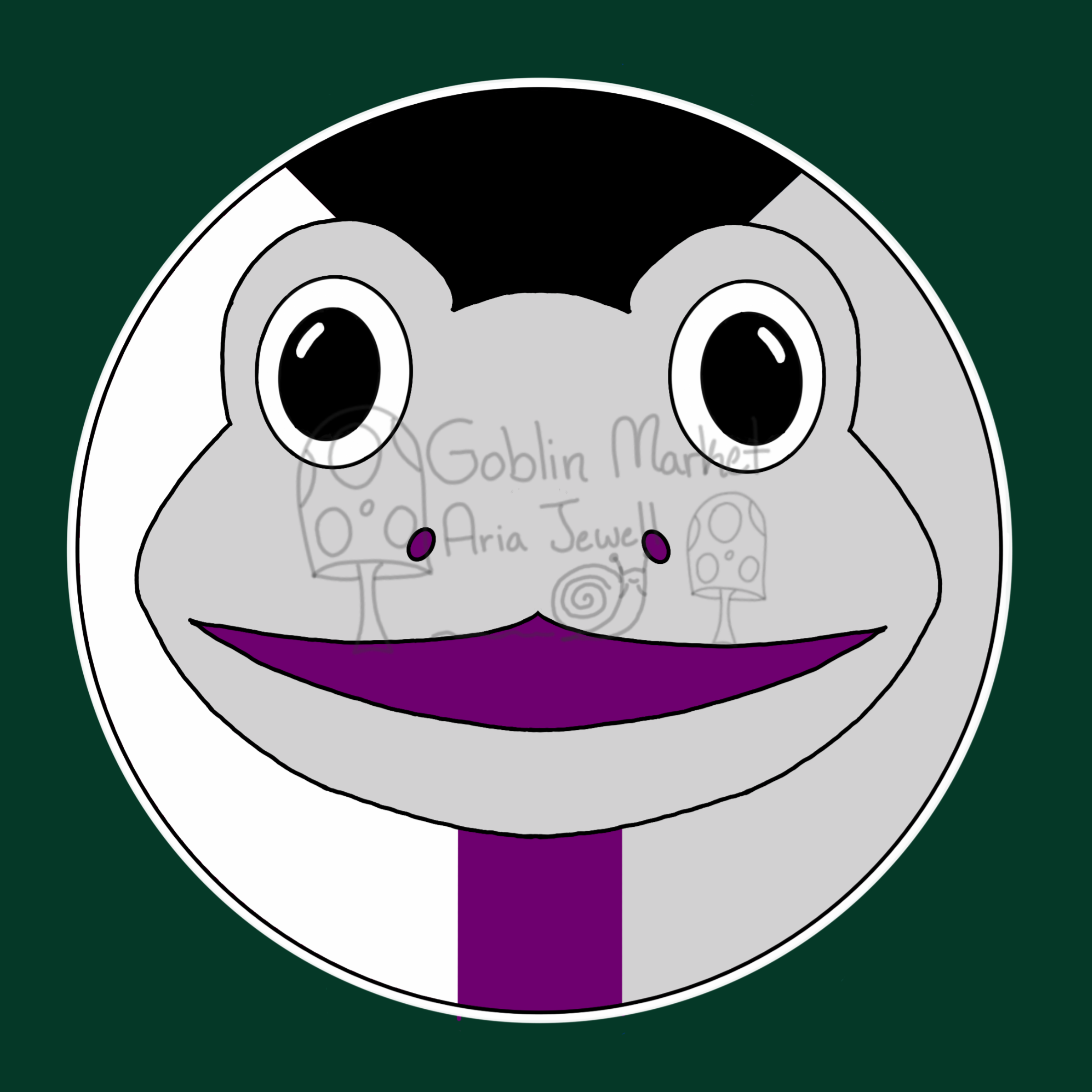 Demisexual Pride Frog Waterproof Sticker, Hand-Drawn Digital Art