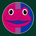 Bisexual Pride Frog Waterproof Sticker, Hand-Drawn Digital Art