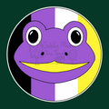 Non-Binary Pride Frog Waterproof Sticker, Hand-Drawn Digital Art