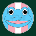 Trans Pride Frog Waterproof Sticker, Hand-Drawn Digital Art