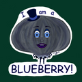 Blueberry Waterproof Sticker, Hand-Drawn Digital Art
