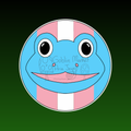 Trans Pride Frog Waterproof Sticker, Hand-Drawn Digital Art