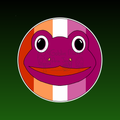 Lesbian Pride Frog Waterproof Sticker, Hand-Drawn Digital Art