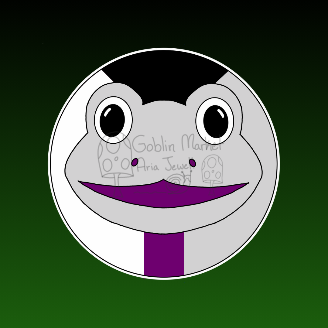 Demisexual Pride Frog Waterproof Sticker, Hand-Drawn Digital Art