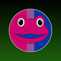 Bisexual Pride Frog Waterproof Sticker, Hand-Drawn Digital Art
