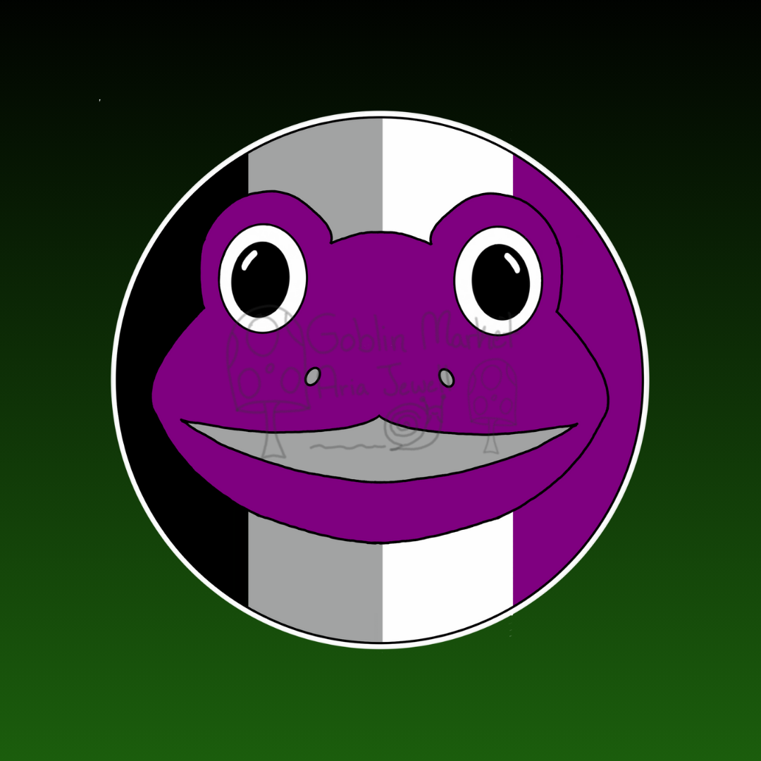 Genderqueer Pride Frog Waterproof Sticker, Hand-Drawn Digital Art