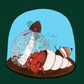 Caribbean Terrarium Waterproof Sticker, Hand-Drawn Digital Art