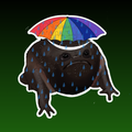 Black Rain Frog Waterproof Sticker, Hand-Drawn Digital Art
