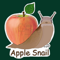 Apple Snail Waterproof Sticker, Hand-Drawn Digital Art